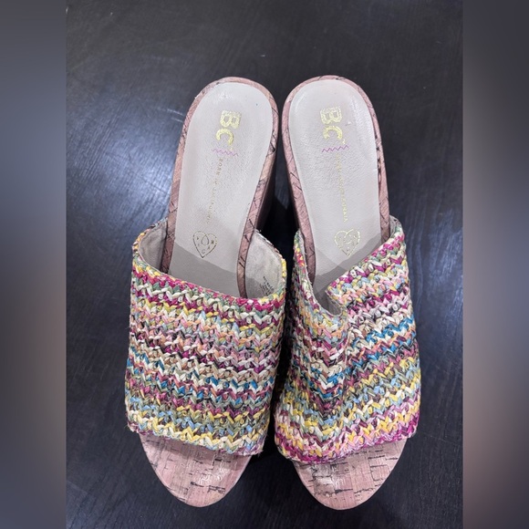 BC Born in California Multi Colored Wedges Sandals Shoes Size 9 - Picture 3 of 10